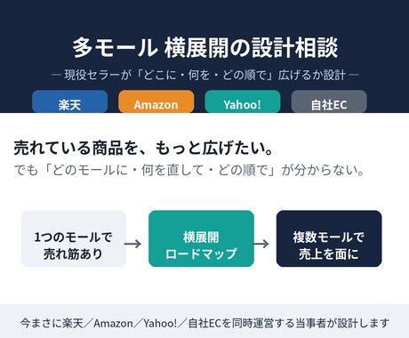 現役の多モール運営セラーが横展開を設計します 売れ筋を『どのモールに・どの順で』広げる設計図 イメージ2