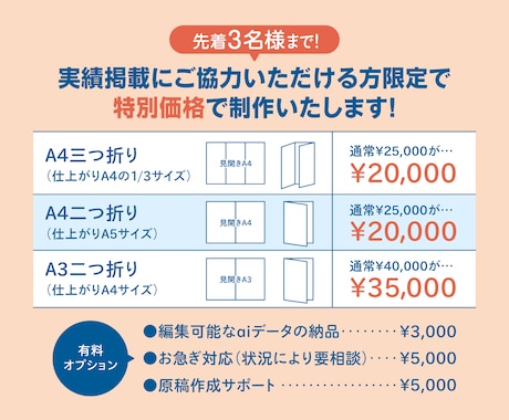 3名様限定価格！魅力が伝わるパンフレット作ります 高品質をもっと身近に。代理店出身のプロが丁寧に作り上げます。 イメージ2