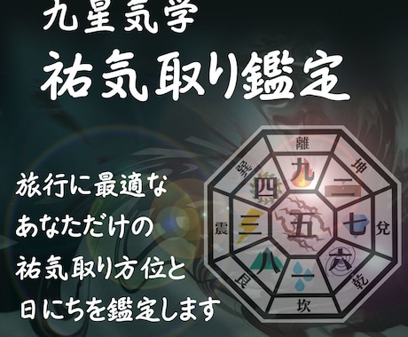 九星気学 祐気取りに適した方位と日にちを鑑定します 祐気取りで運気アップ！あなたに適した方位と日にちがわかる！ イメージ1