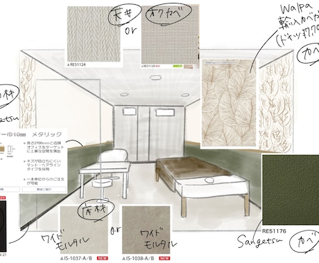 海外風の壁紙コーディネート１部屋から行います 色柄壁紙は得意です！飾らなくてもおしゃれな部屋 イメージ2