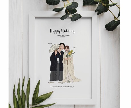 おしゃれなイラストでウェルカムボード作成します 結婚式の思い出として似顔絵のウェルカムボード作成しませんか？ イメージ2