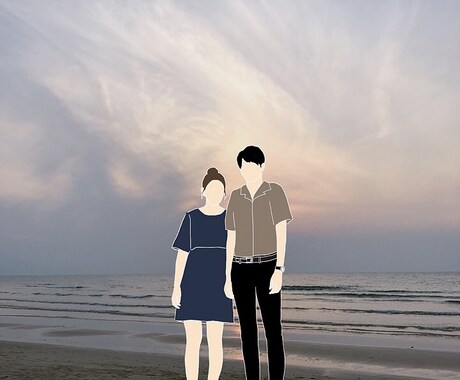 カップルイラスト描きます 写真を元にシンプルかつおしゃれなイラストをお描きします☺︎ イメージ2