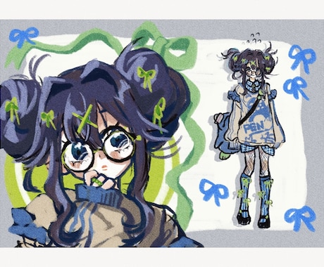 手軽にうちの子の別衣装が見られます 顔+ファッションのイラストを描きます。 イメージ2