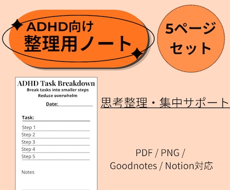 ADHD｜やることを整理し易い管理ノート作成します 忘れやすい・後回しを減らす管理サポート イメージ1