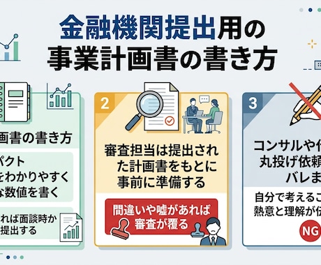 元公庫管理職が提出書類の添削指導をします 審査の裏側を知るプロが、あなたの『融資成功率』引き上げます イメージ2