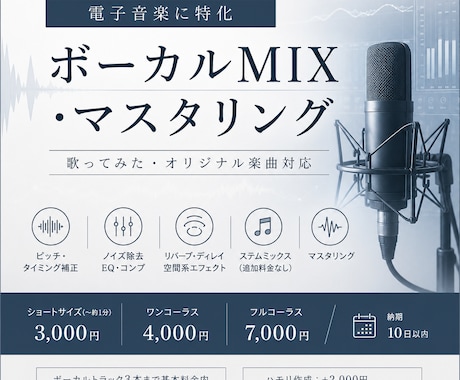 歌ってみた・オリジナル楽曲のボーカルMIX承ります クリアで迫力のあるボーカルサウンドに仕上げます。 イメージ1