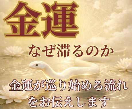なぜ金運は動かないのか　金運の流れを霊視します 玉依姫の神託をで金運が巡らない原因と本来の流れを読み解きます イメージ1