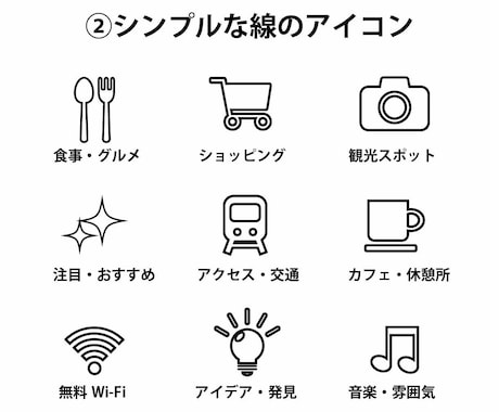 2つ1000円でアイコン・ピクトグラムを作成します 【ご希望に沿ったシンプルアイコン】 イメージ2