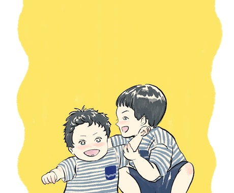 ハガキサイズのイラスト描きます 年賀状用にも！ご家族のイラスト描きます！ イメージ2