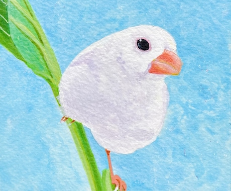 ペットの小鳥さんの似顔絵イラスト描きます かわいい我が子を一枚一枚手描きのアクリル画で残しませんか？ イメージ1