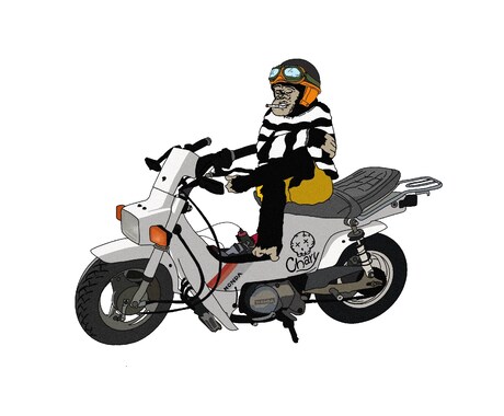 写真をシンプルな人物イラストにします 全身イラスト、バイク、車も描きます。 イメージ2