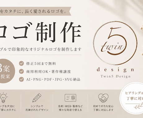 シンプルで印象的なオリジナルロゴ制作します イメージ1