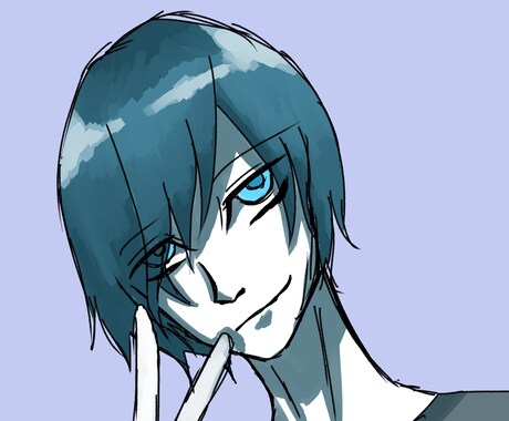 単色のデジタルイラスト描きます かっこいい雰囲気のイラストをどうぞ イメージ2