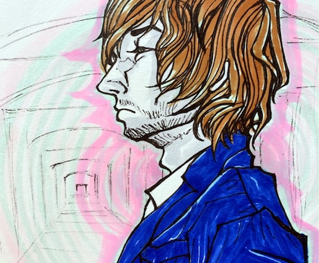 昭和レトロ切り絵風な心のこもった似顔絵描きます 私の似顔絵には愛と心だけは詰まっております！！！！！！！！！ イメージ2