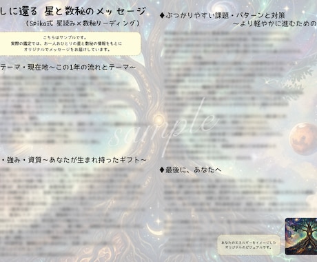 わたしに還る星と数秘のメッセージ鑑定書を届けます ジオ・ヘリオ・数秘で綴る、本来の自分に還るための一通の手紙 イメージ2