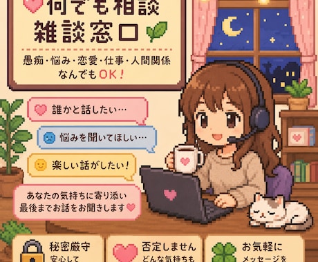 何でも相談・雑談窓口ます ・誰かと話したい・秘密厳守・安心してお話しください イメージ2