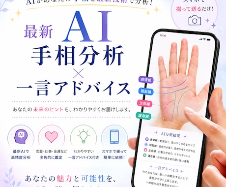 最新AI手相分析×一言アドバイスします AIの客観分析と人生経験で、人間関係のモヤモヤを解消！ イメージ1