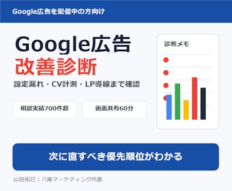 Google広告・リスティング広告を診断します リスティング広告・CV計測・LP導線まで整理 イメージ1