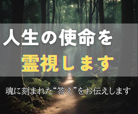 人生の意味と使命を霊視しあなたの使命をお伝えします 魂が描いた“人生の設計図”を読み解き、使命と未来を照らします イメージ1