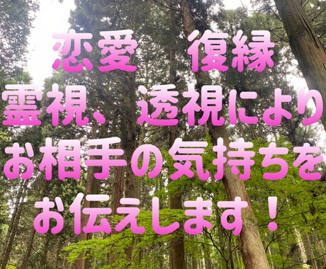 霊視、霊感占い　恋愛相談いたします 今、気になる相手のお気持ちをお伝えします。 イメージ1