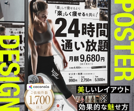 ココナラ実績1700件プロがポスター制作いたします インパクト重視からビジュアル重視の美しいデザインまで イメージ1