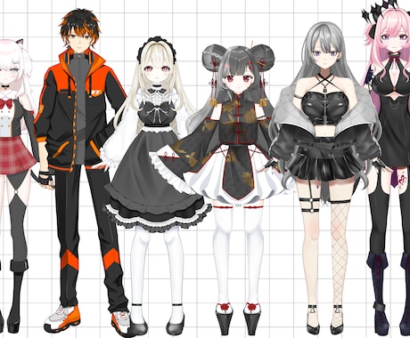 配信用立ち絵作成します ライバー様、Vtuber様向け☆全身立ち絵 イメージ1