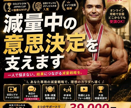 減量中の意思決定をサポートします 現役ナチュラルボディビルダーによる減量メンタリング イメージ1
