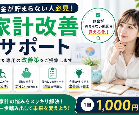 毎月お金が貯まらない方必見！家計簿を診断します イメージ1