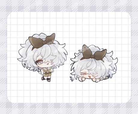 ゆるもちミニキャライラストお描きします 通常よりちんまりゆるゆるもちもちなミニキャライラストです！ イメージ2