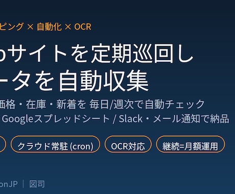 Webを定期巡回しデータを自動収集し納品しますます イメージ1