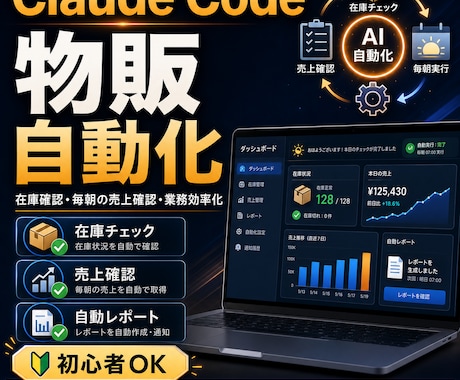物販の毎朝の売上・在庫チェックを自動化します せどり・物販の朝のチェック作業、まるごとAIにお任せ イメージ1