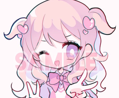 SNSアイコン等でお使い頂けるイラストを制作します 自分だけのかわいいイラストアイコン♡ イメージ1
