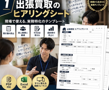 出張買取のヒアリングシートを作成します イメージ1