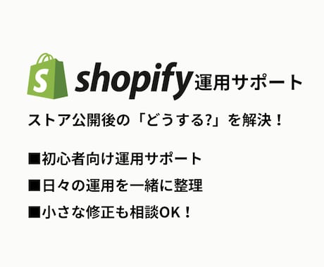 Shopify運用 | EC初心者の運用を支えます 【EC初心者向け】日々の運用・更新を一緒に進めます イメージ1