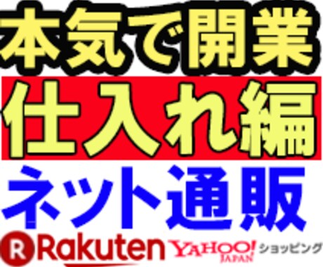 仕入の方法(本格的) ゼロからアドバイスします 楽天 ヤフー アマゾン で売りたいけど仕入先はどうする？ イメージ1