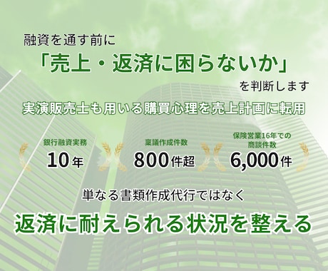 融資判断を反映した本計画書作成します ～売上の立て直しまで見据えた次の一手が明確になる設計～ イメージ2
