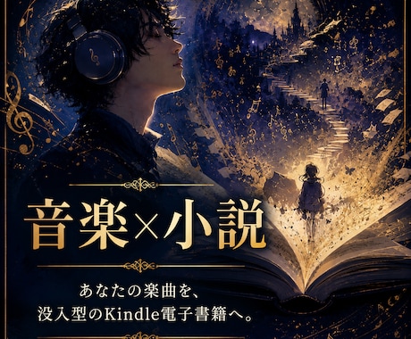 音楽×小説】あなたの楽曲を電子書籍にします あなたの楽曲を読者の心を震わせる唯一無二の小説家させます イメージ1