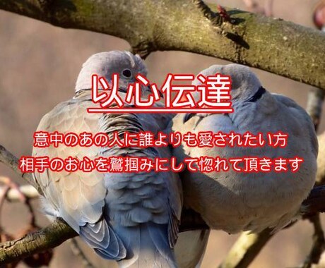 意中の相手のお心を＜最速最新アップデート＞致します ＜以心伝達＞愛のメッセージで相手に惚れて頂きます(^_^)v イメージ1