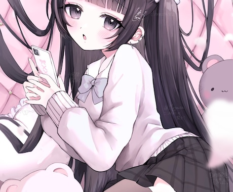 萌系【かわいい女の子】描きます 細かいヒアリングで必ずお望み以上のものを！男性も得意です イメージ2