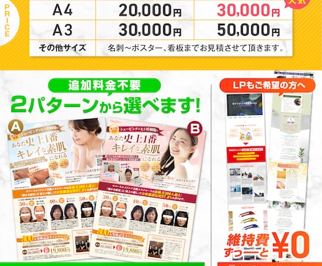 修正無料！お客様のお悩みをデザインで解決します チラシ・看板・三つ折り・パンフ・ポスター・メニュー OK！ イメージ2