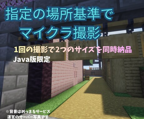 マイクラサーバーのご希望の場所を動画撮影します 「ここを撮って！」を形に。オーダーメイドでマイクラ動画撮影 イメージ1