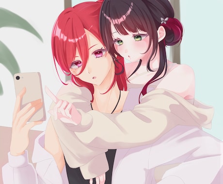 量産 セミオーダーペアイラスト制作します 構図固定のペアイラスト・夢絵を制作します♪ イメージ1