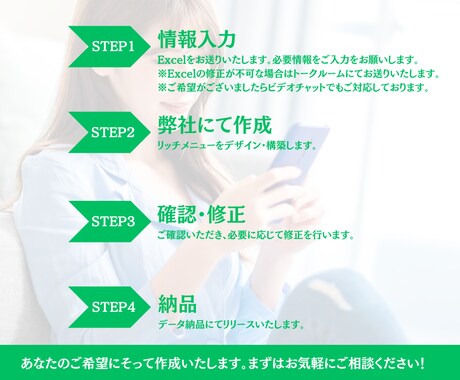 自由に選べるお好みタブ式リッチメニュー作成します タブ切替で情報整理！5日で納品！ イメージ2