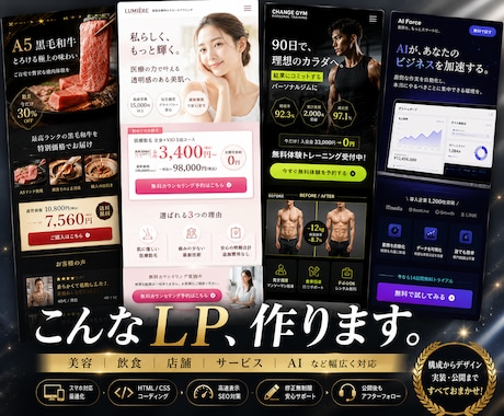 丸投げOK！集客につながる高品質LP制作します スムーズ進行、構成・デザイン・実装まで一貫対応 イメージ2