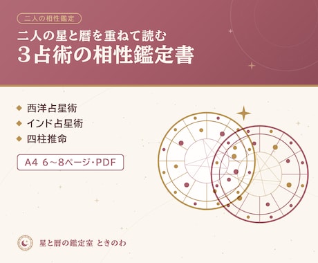 3占術で二人の相性を鑑定書PDFにまとめます イメージ1