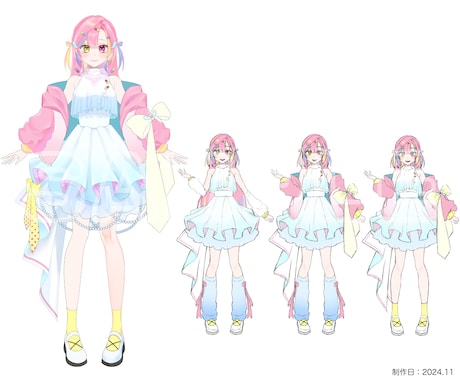 3面図⚪︎かわいい、かっこいい衣装デザインをします かわいいからかっこいい 貴族衣装、和服、アイドル服 など イメージ2