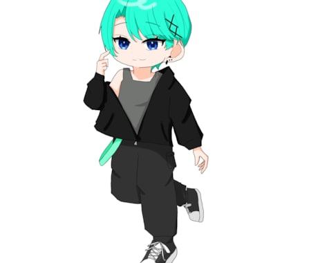 かっこかわいいミニキャラ表情差分4種付き描きます イメージ1