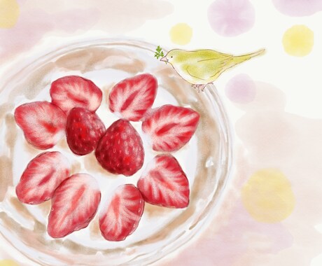 写真から優しい雰囲気のイラストを描きます 絵の中で動物が生活しているような絵本風のイラストに仕上げます イメージ2