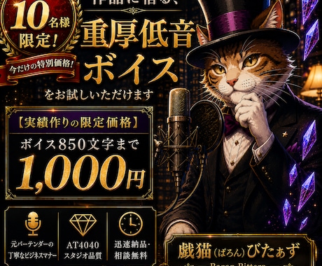 限定10名特別価格！格安でボイスお試しいただけます 【限定10名！実績公開価格】ボイス850文字まで1000円！ イメージ1