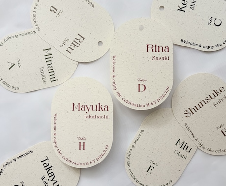 Wedding｜オーバル形エスコートカード作ります 大切なゲストを迎える、洗練されたオリジナルエスコートカード イメージ2